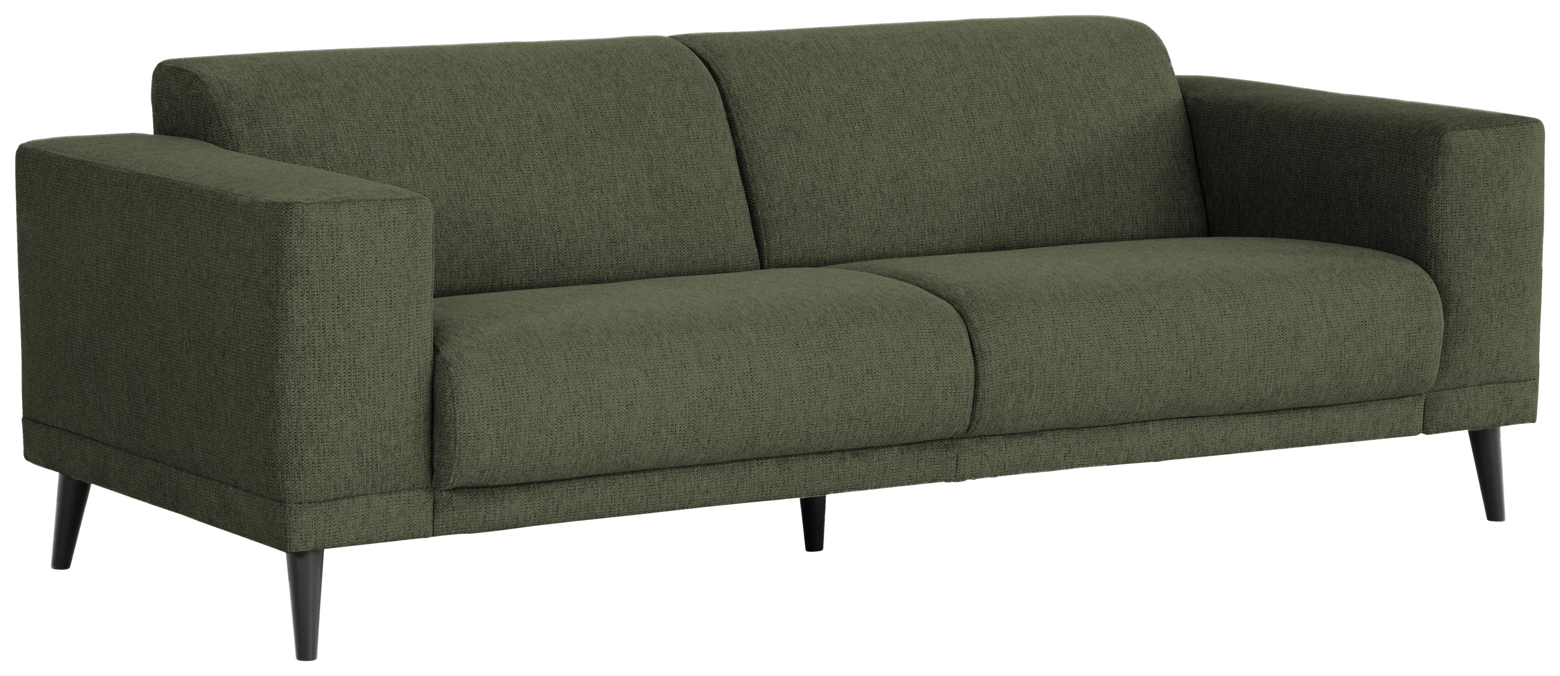 3-Sitzer-Sofa Oslo Grün B: 218 cm - Schwarz/Grün, Design, Textil (218/77/93cm) - MID.YOU