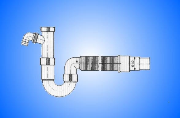 Spültischröhren Siphon Ø 40/50 mm Kunststoff Weiß - Weiß, MODERN, Kunststoff (60,5/32,0-36,0cm) - Schütte