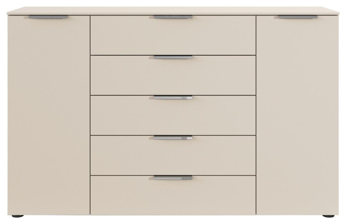 Kommode Flipp Champagner B: 160 cm - Champagner/Schwarz, MODERN, Holzwerkstoff (160/100/42cm) - Rauch Möbel