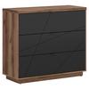 Kommode 106 cm Forn, Schwarz/Eiche Dekor - Eichefarben/Schwarz, MODERN, Holzwerkstoff (106/93/42,5cm) - MID.YOU
