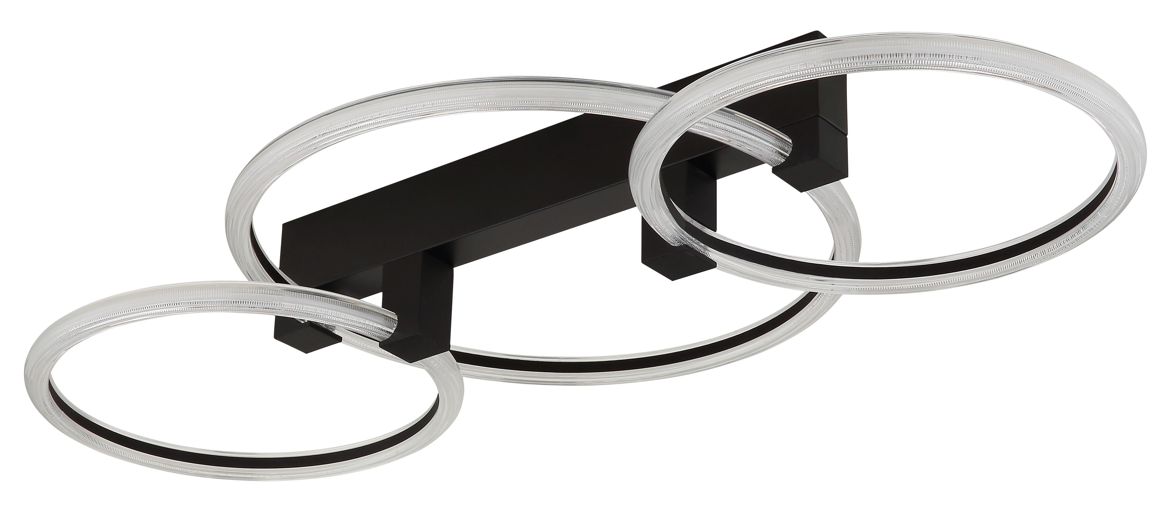 STROPNÉ LED SVIETIDLO FLETCHER - priehľadné/čierna, Design, kov/plast (76,1/38/11,5cm) - Globo