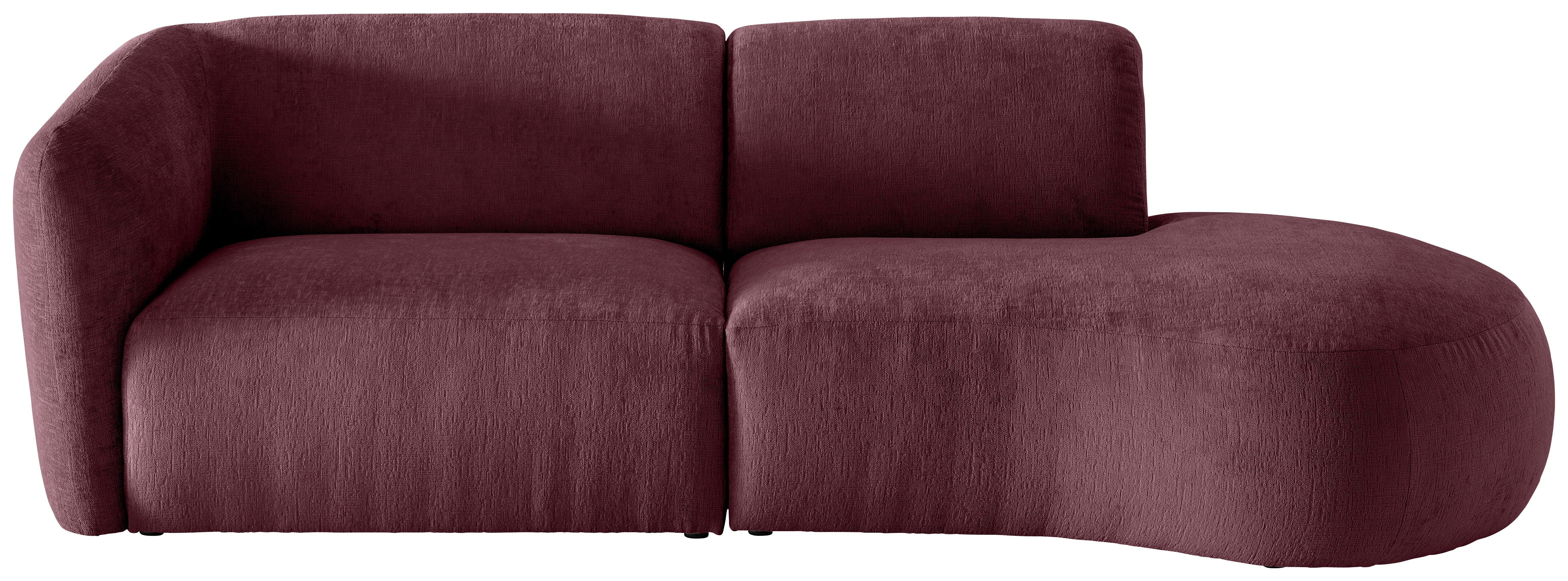 Ecksofa Jesi, Bordeaux S: 238x107 Cm - Bordeaux/Schwarz, MODERN, Textil (238/107cm) - Livetastic