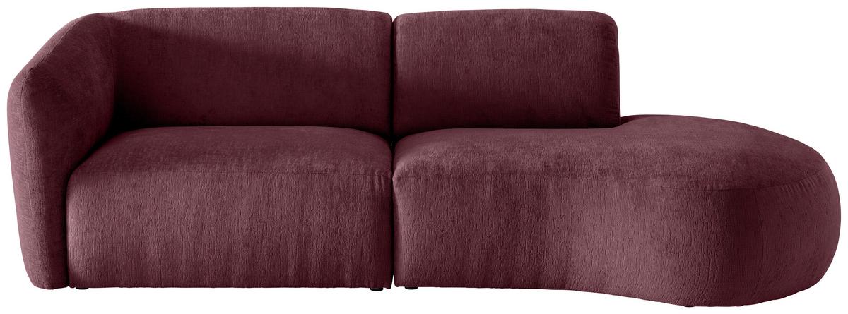 Ecksofa Jesi, Bordeaux S: 238x107 Cm - Bordeaux/Schwarz, MODERN, Textil (238/107cm) - Livetastic