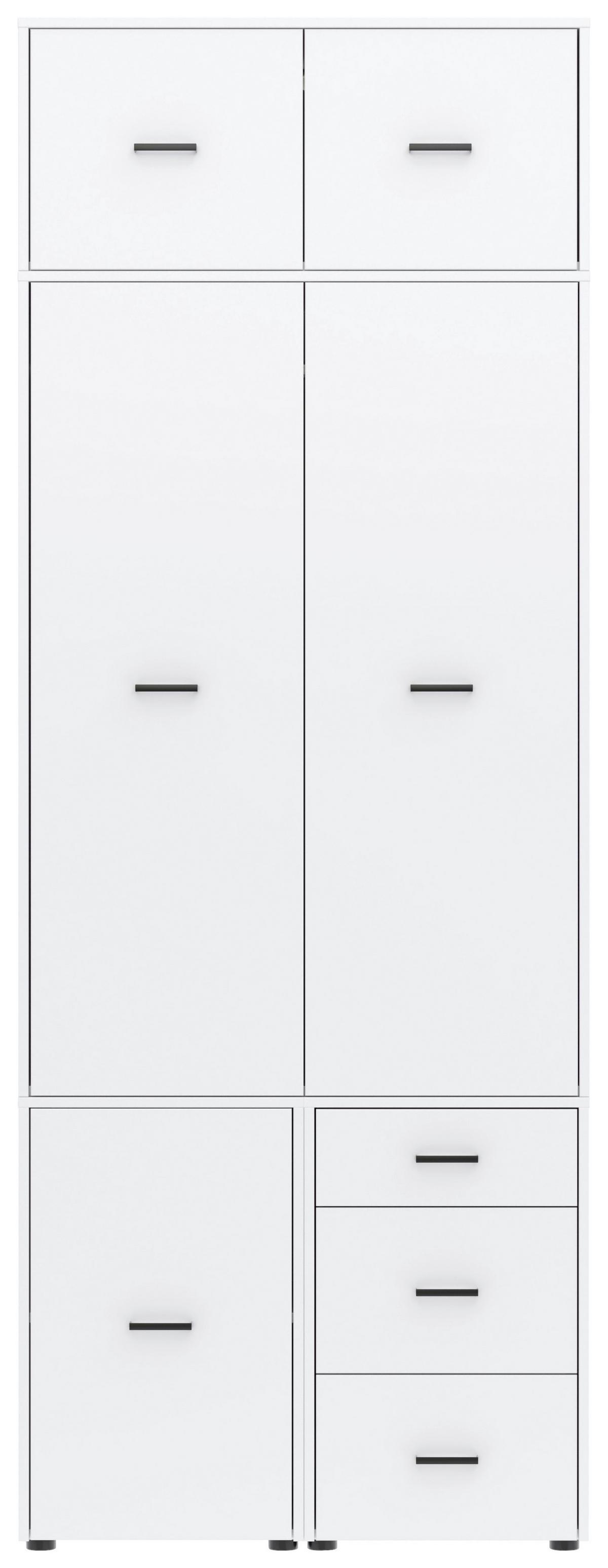 Kleiderschrank Kivo Weiß, B: 90 Cm - Weiß, Basics, Holzwerkstoff (90/239,40/52,1cm)