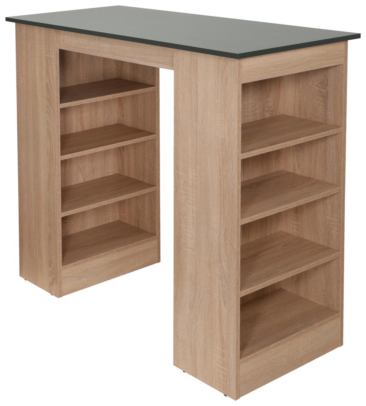Bartisch Merle Grau/Eiche Dekor L:103cm - Eichefarben/Grau, Design, Holzwerkstoff (103/50/115cm) - Respekta