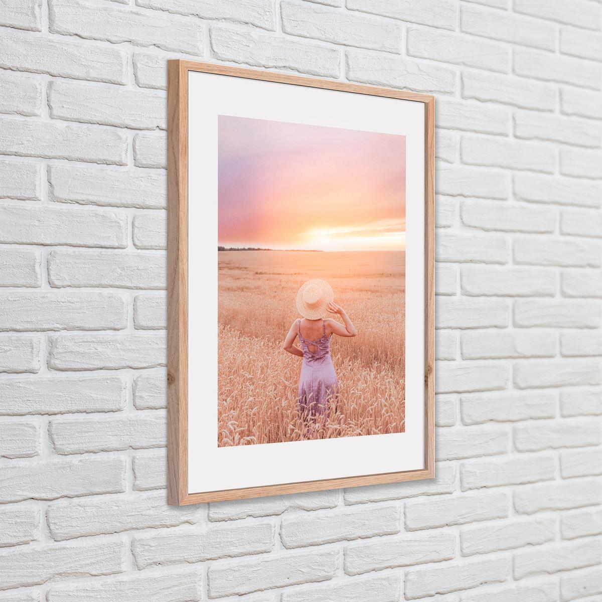 OBRAZ VOUS I - barvy dubu/žlutá, kompozitní dřevo/papír (30/40cm) - Modern Living