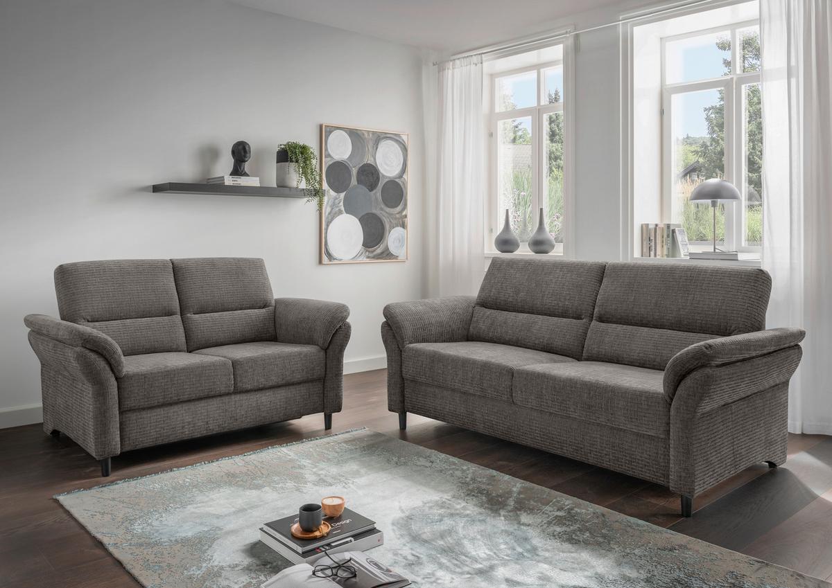 3-Sitzer-Sofa Cavoli, Graubraun B: 192 cm - Graubraun/Schwarz, MODERN, Textil (192/90/89cm) - Livetastic