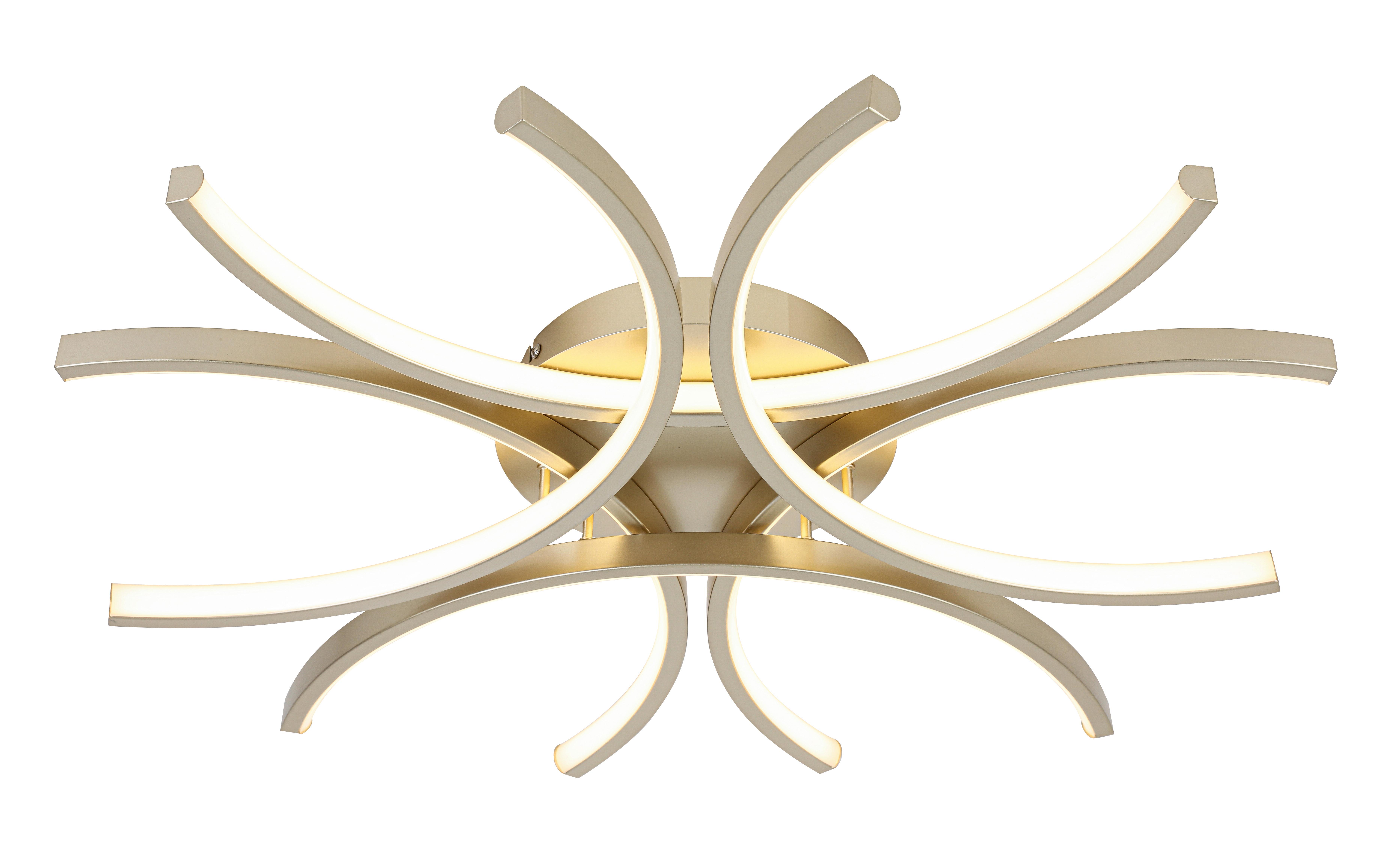 LED-DECKENLEUCHTE CYRUS - Champagner, Basics, Kunststoff/Metall (60/8,5cm) - Luca Bessoni