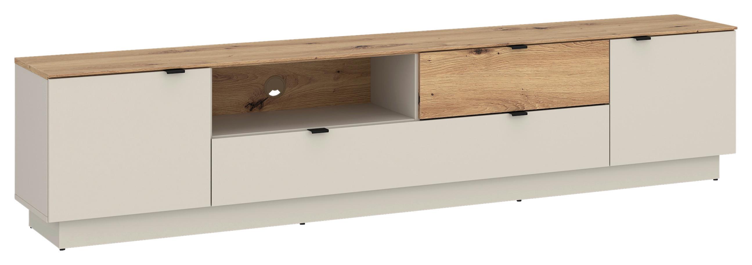 TV-Element Viona Kaschmir/Eiche B: 215cm - Kaschmir/Eiche Artisan, Basics, Holzwerkstoff (215/49/40cm)