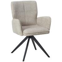 Armlehnstuhl Xilo Schwarz/beige Gepolstert - Beige/Schwarz, LIFESTYLE, Holz/Textil (60/89/63cm) - MID.YOU