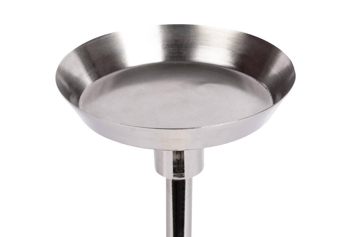 Kerzenständer Fayya Weiß/ Silberfarben - Silberfarben/Weiß, Trend, Stein/Metall (10/30/10cm) - Kayoom