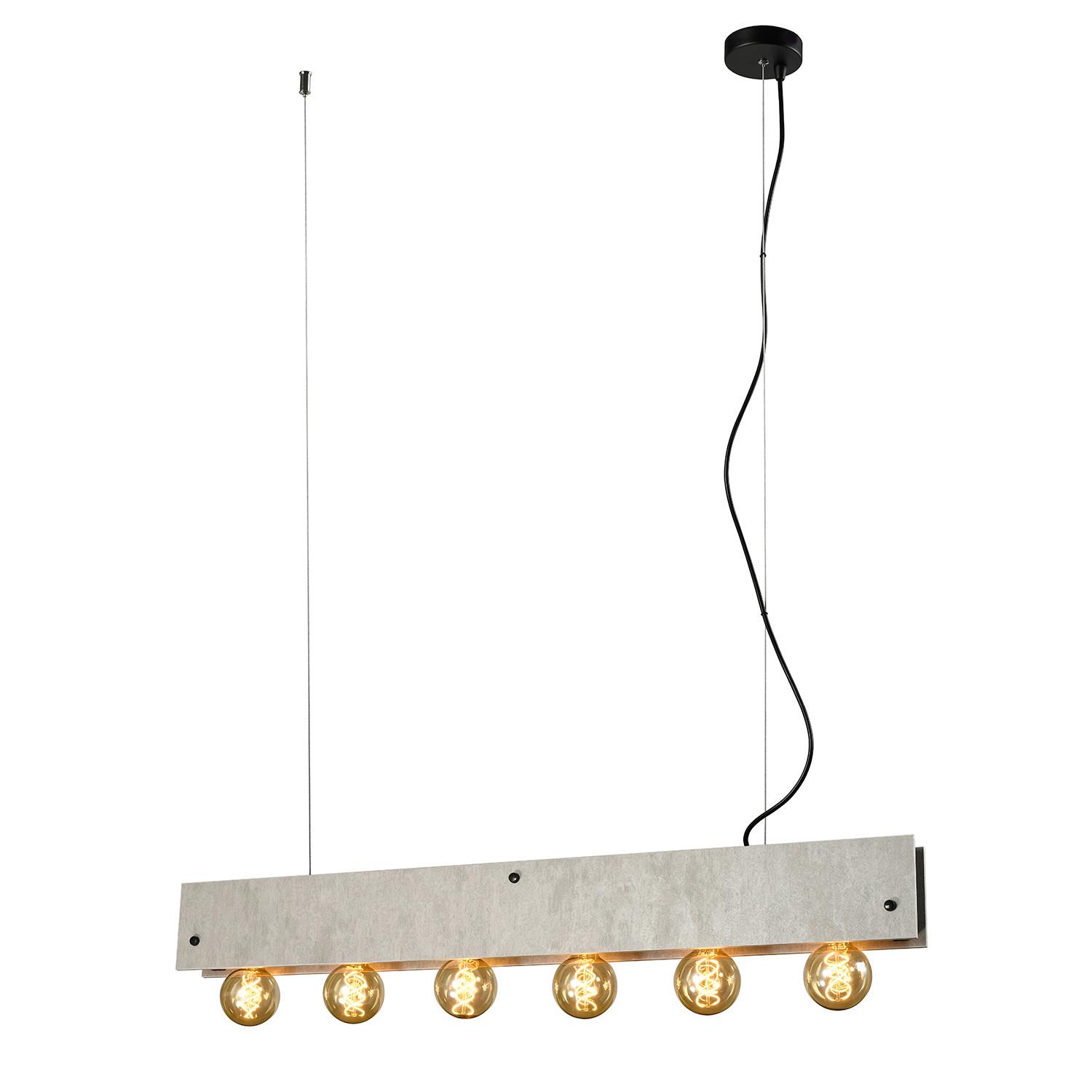 Hängeleuchte 5064/Sc - Schwarz/Grau, Natur, Metall (100/9/150cm)