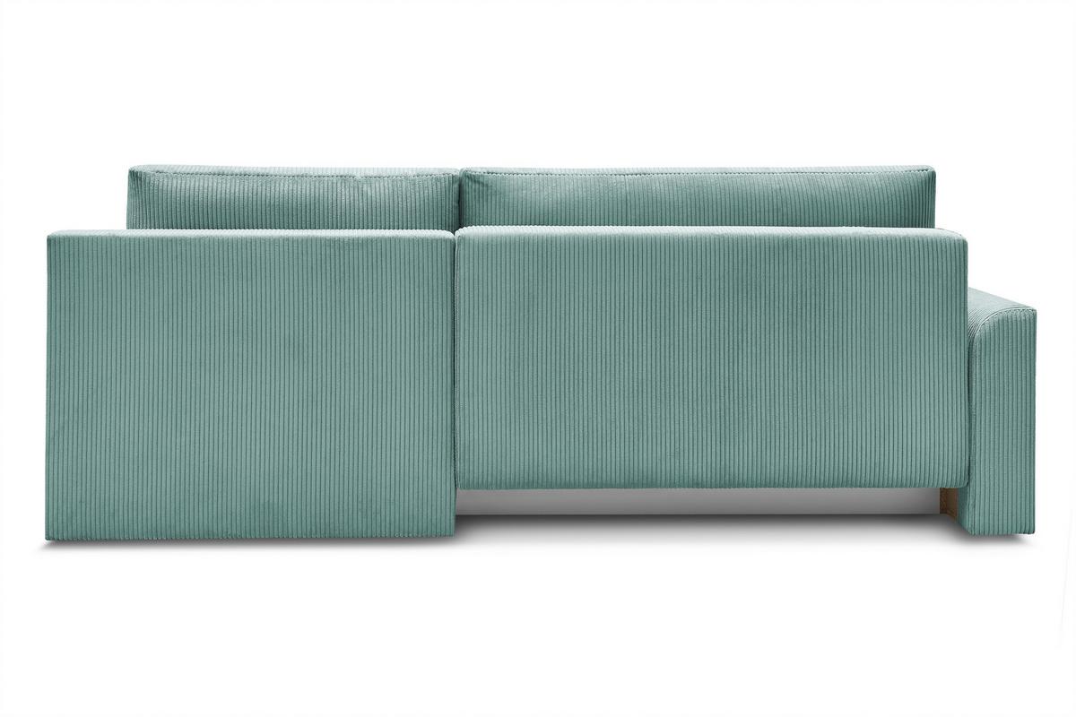 Rohová sedačka KIM L160, oboustr.,mátově zel.manšestr - černá/mátově zelená, Moderní, dřevo/textil (233/160cm)