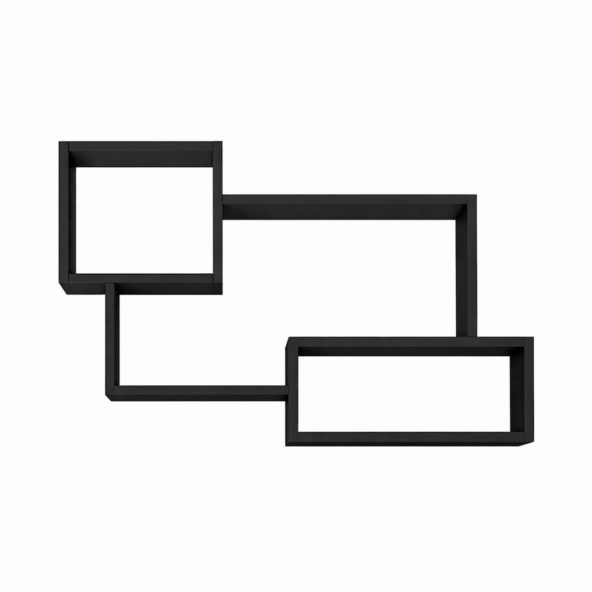 Wandregal Trio Schwarz B: 86,8cm - Schwarz, Basics, Holzwerkstoff (86,8/54,1/18cm)