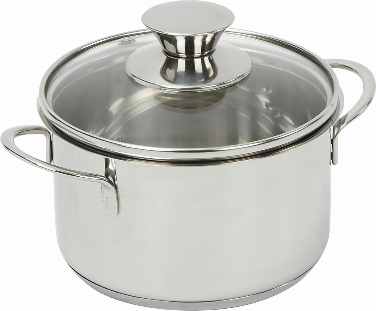 Berndorf Kochtopf 0,8 Liter Edelstahl - Edelstahlfarben, KONVENTIONELL, Glas/Metall (14/9cm) - Berndorf