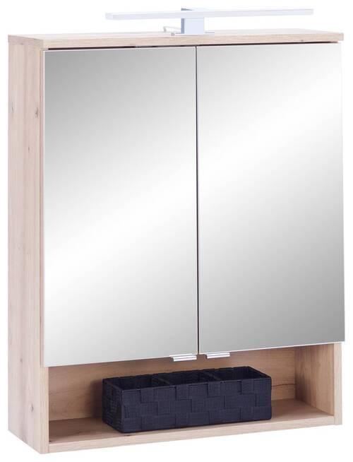 Spiegelschrank Fresh mit Led 2-Türig BxHxT: 60x75x20 cm - Eiche Artisan, KONVENTIONELL, Glas/Holzwerkstoff (60/75/20cm) - Ondega