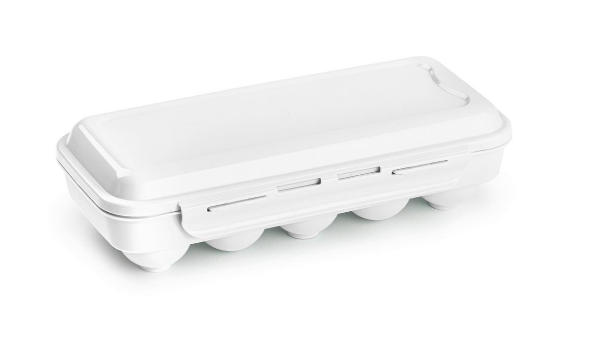 Aufbewahrungsbox Eierbox - Weiß, Basics, Kunststoff (27/12,5/7cm)