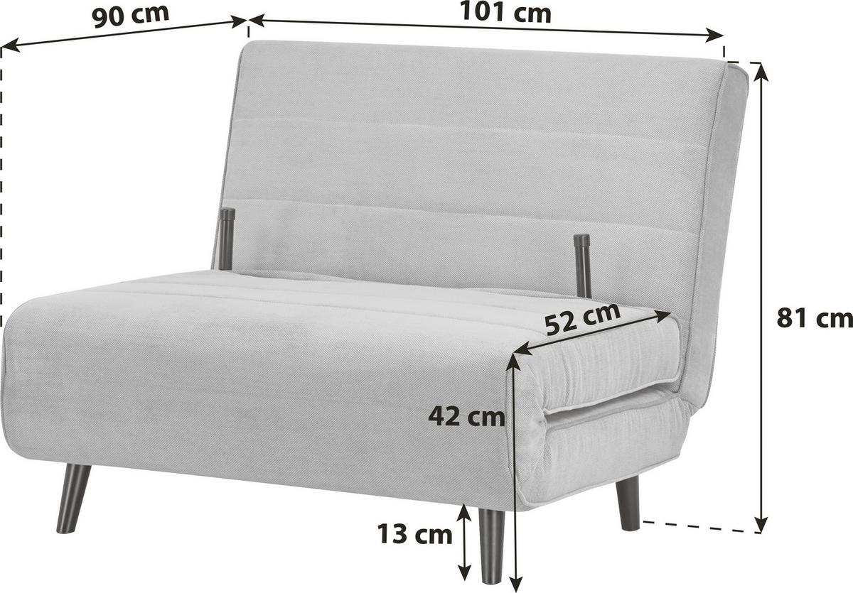 Rozkladacie kreslo SVEN 100, sivá / modrá - čierna/sivá, Modern, drevo/textil (101/81/90cm)