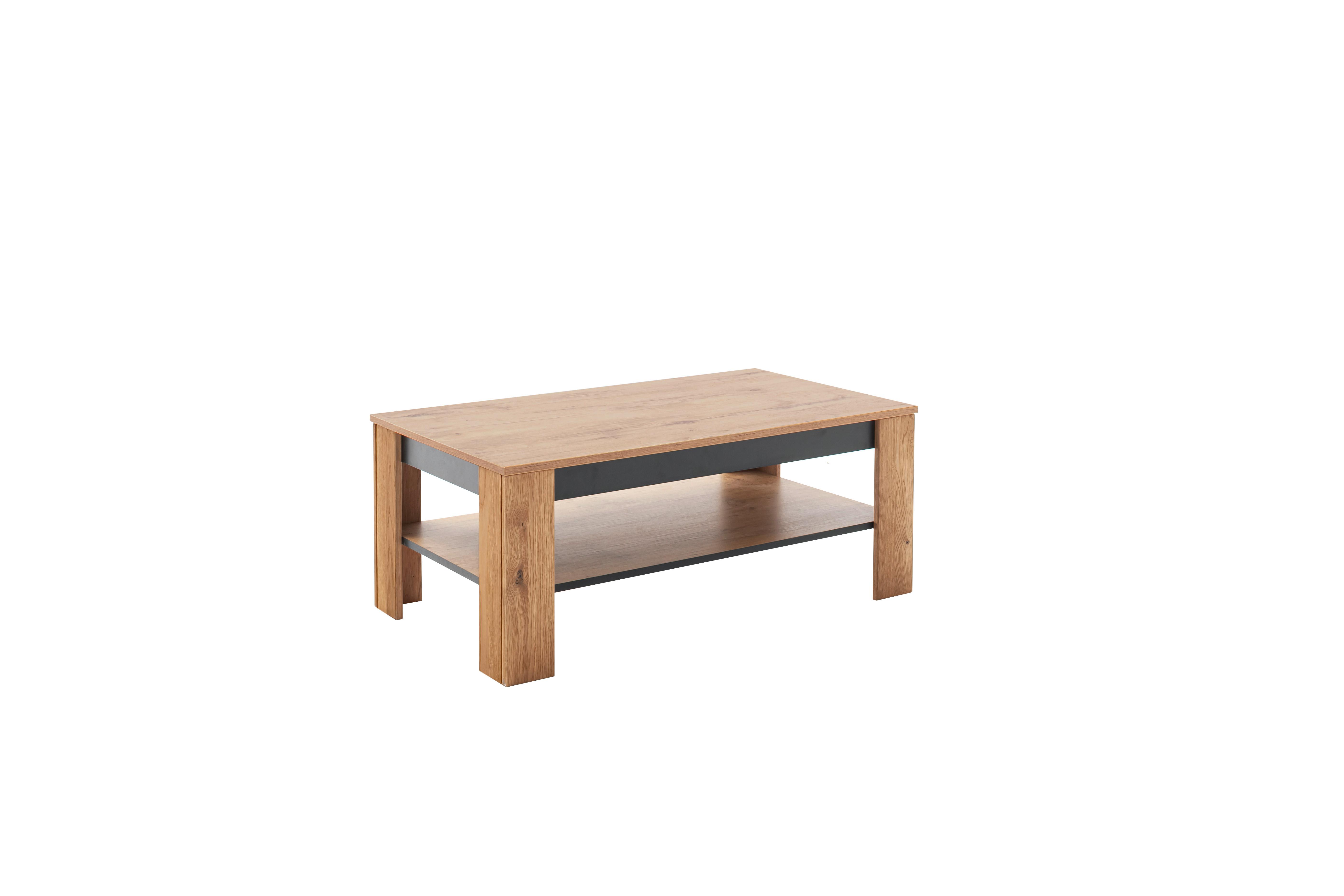 Couchtisch Greno Wildeiche/Schwarz B: 65 cm - Wildeiche/Schwarz, Design, Holzwerkstoff (115/65/46cm) - MID.YOU