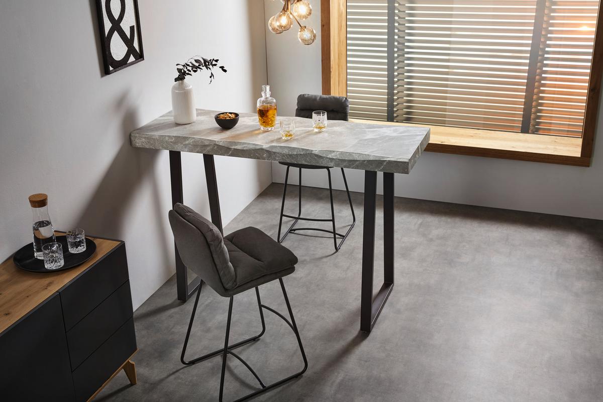 Barová židle KONA tmavě šedá - černá/tmavě šedá, Moderní, kov/textil (44/103/59cm) - Bessagi Home