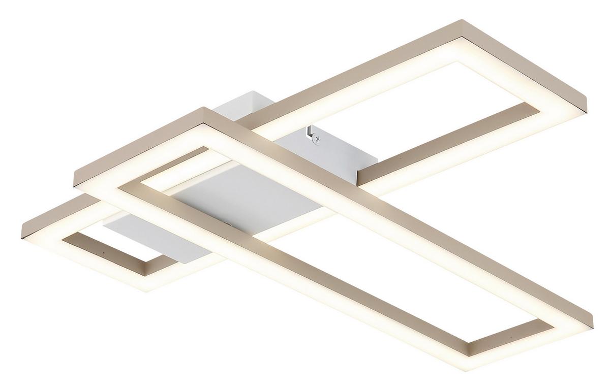 LED-DECKENLEUCHTE 3000/4000/6000K - Sandfarben/Weiß, Design, Kunststoff (55/15,5/5,5cm) - Globo