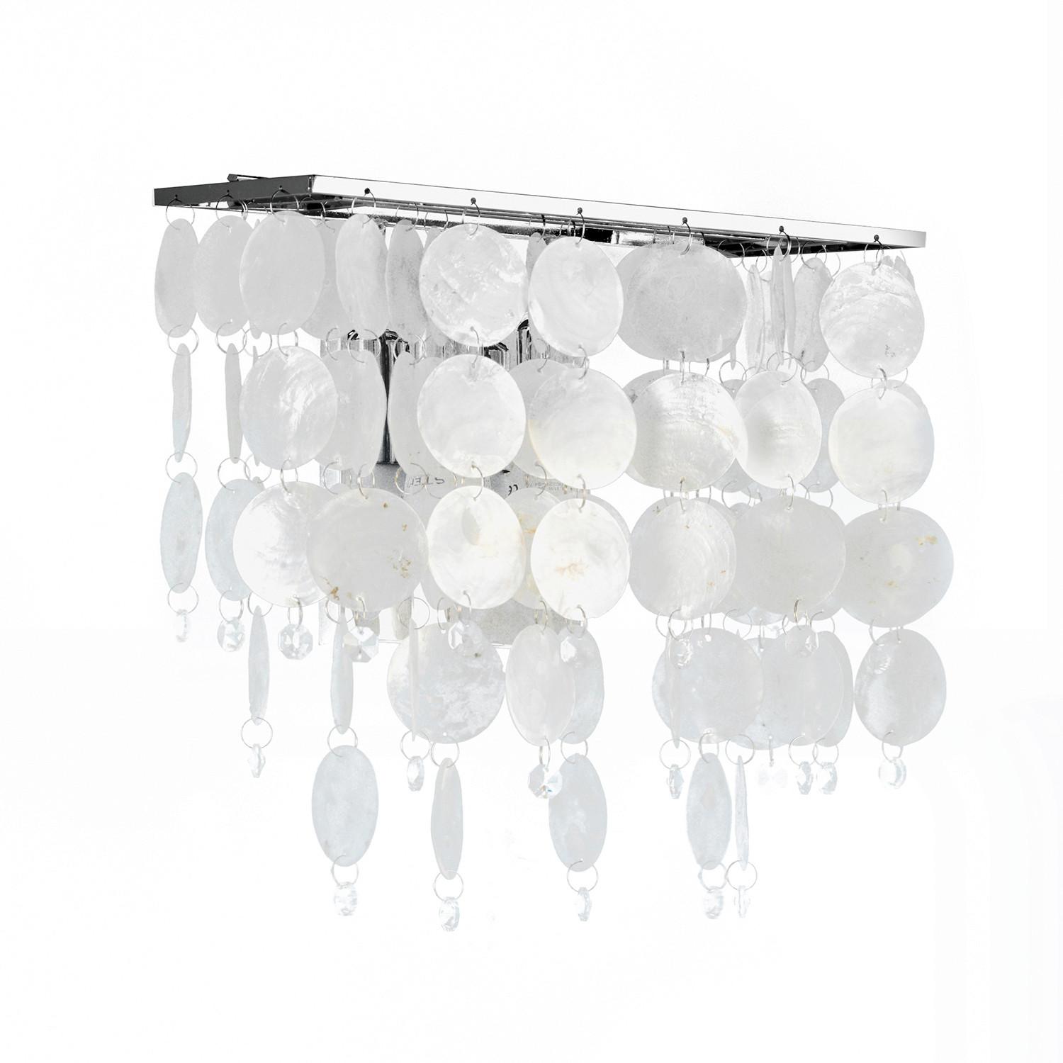 Wandleuchte Chromfarben Perlmutt L: 30 Cm - Chromfarben/Perlmutt, Basics, Metall (30/30/20cm)