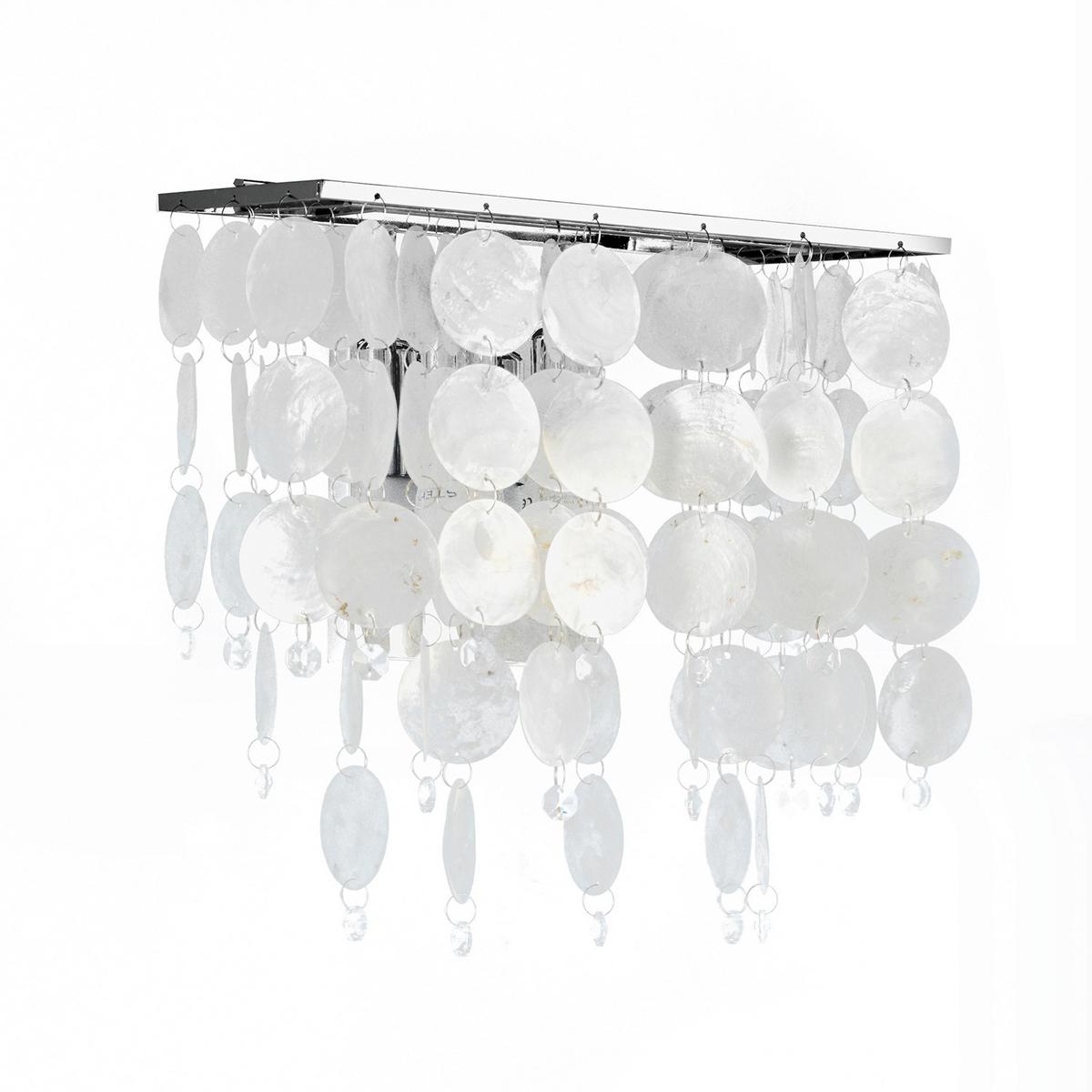 Wandleuchte Chromfarben Perlmutt L: 30 cm - Chromfarben/Perlmutt, Basics, Metall (30/30/20cm)