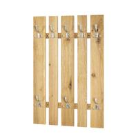 Wandgarderobe 8 Haken Eiche Dekor - Basics, Holzwerkstoff/Metall (65/100/9cm)