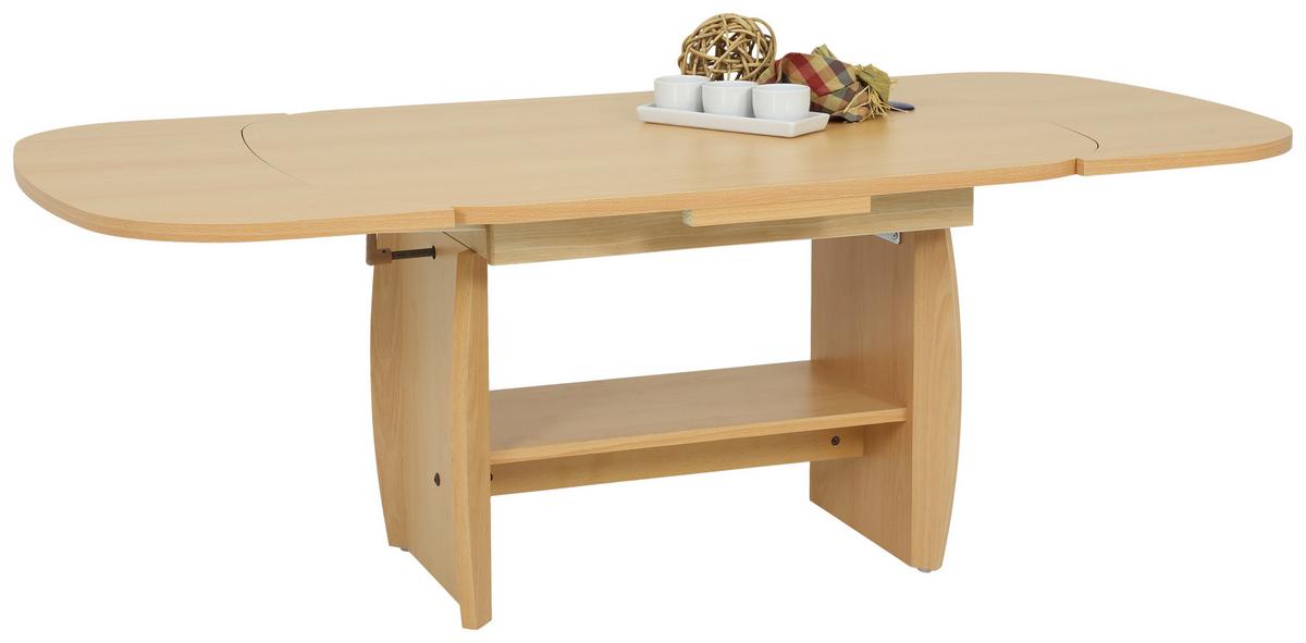 Couchtisch Höhenverstellbar + Ablagefach Michael, Buchefarbe - Buchefarben, Basics, Holzwerkstoff (90 - 142/52 - 62/68cm) - MID.YOU