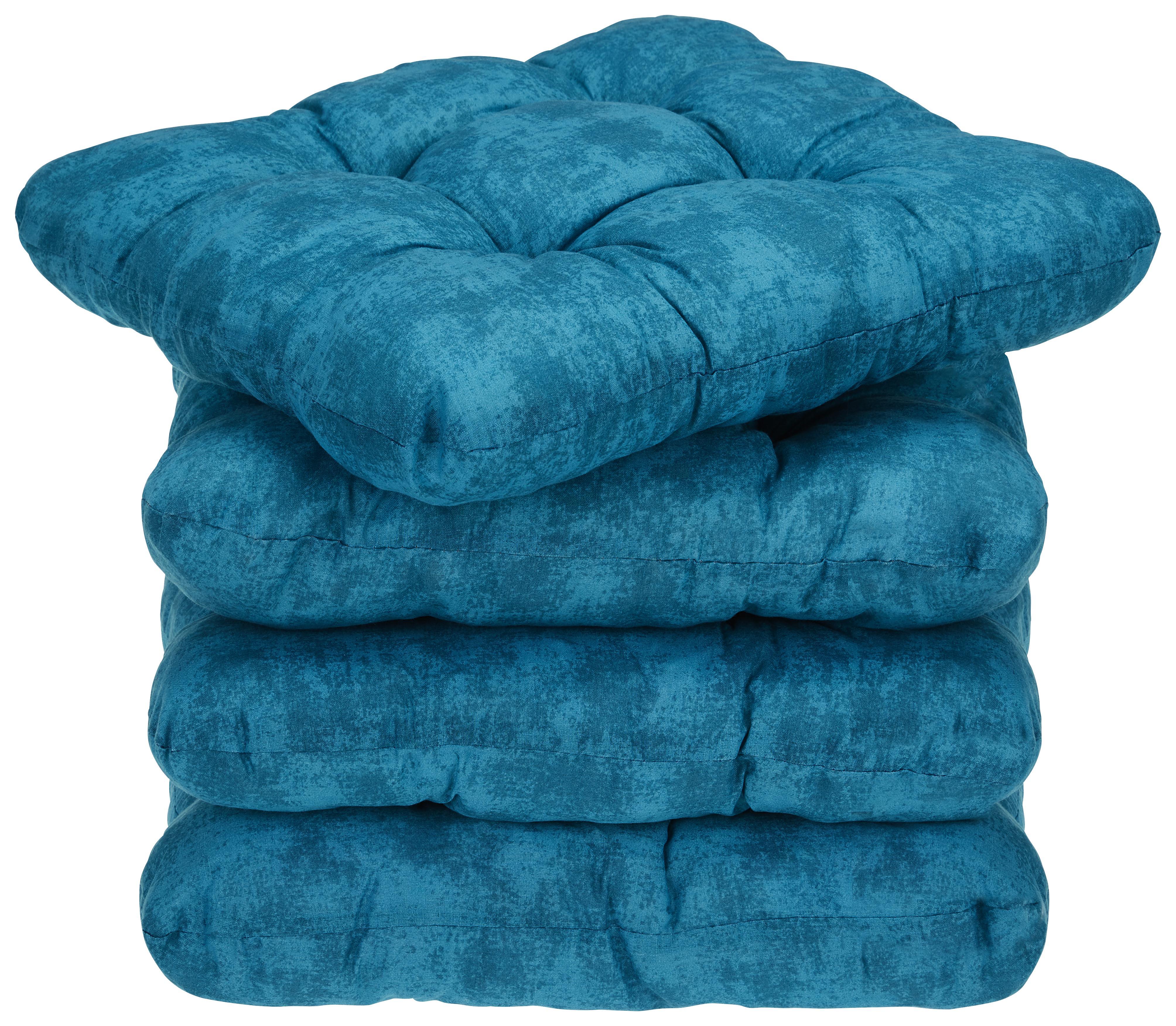 Sitzkissen Selina - 4er Pack - Türkis/Rot, KONVENTIONELL, Textil (42/42cm) - Ombra