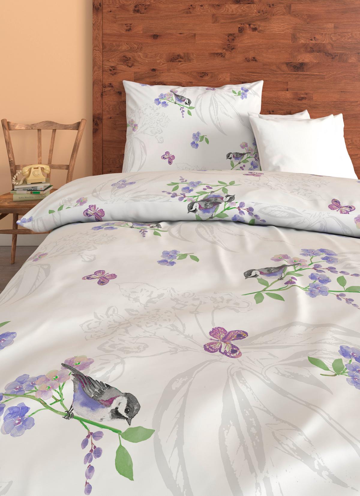 Bettwäsche Amalia - Blau/Weiß, ROMANTIK / LANDHAUS, Textil - James Wood