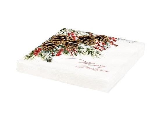 Serviette Classic Christmas - Rot/Braun, KONVENTIONELL, Papier (33/33cm) Serviette Classic Christmas - Rot/Braun, KONVENTIONELL, Papier (33/33cm)
