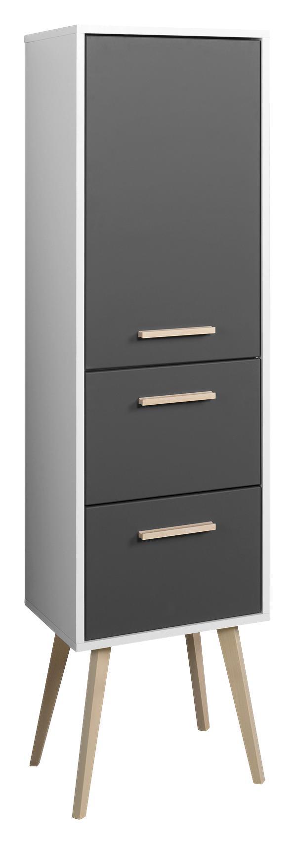 Midischrank Oslo B:40cm Anthrazit - Anthrazit/Weiß, Basics, Holzwerkstoff (40/149/35cm)