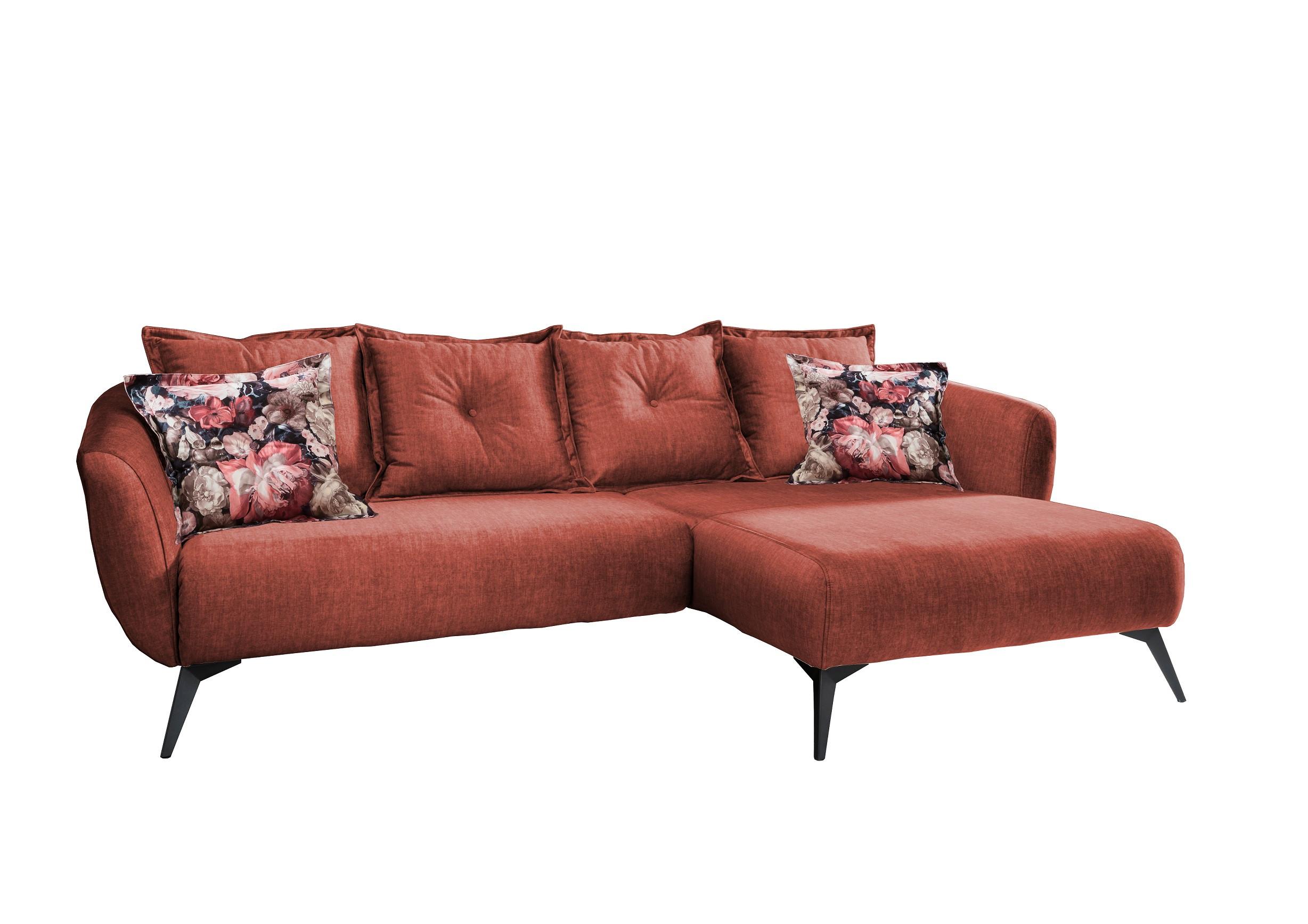 Ecksofa Baggio Mit Kissen Textil Koralle