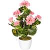 Kunstpflanze Geranie inkl. Topf D: 13 cm - Rosa/Weiß, Design, Keramik/Kunststoff (40cm) - P & B