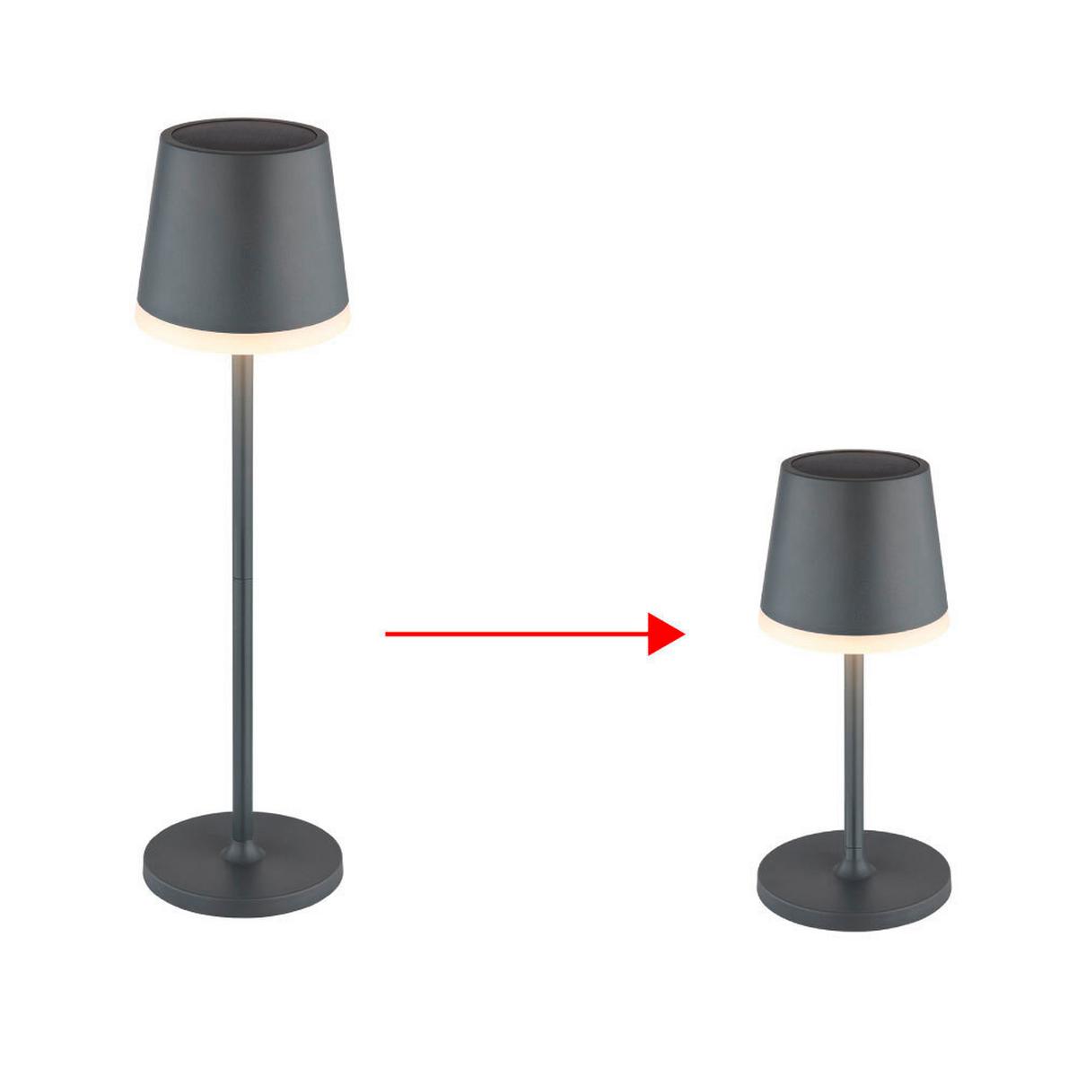 Solarleuchte 36637a - Anthrazit/Schwarz, Design, Kunststoff/Metall (11/26-41cm) - Globo