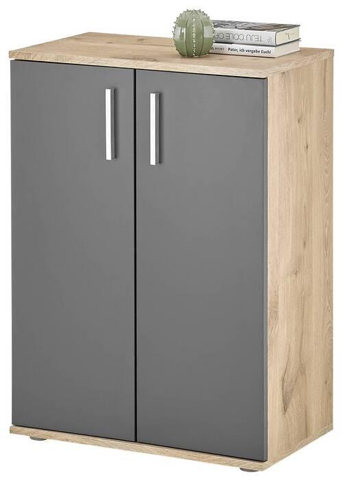 Kommode 60 cm Bc 1040 Eichefarben/Grau - Eichefarben/Silberfarben, Design, Holzwerkstoff (60/84/35cm) - MID.YOU