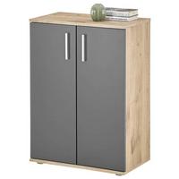 Kommode 60 cm Bc 1040 Eichefarben/Grau - Eichefarben/Silberfarben, Design, Holzwerkstoff (60/84/35cm) - MID.YOU