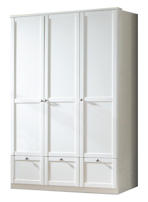 Šatníková skriňa FILOU šírka 135cm - farba zinku/biela, Basics, kov/kompozitné drevo (135/200/58cm)