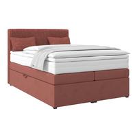 Boxspringbett mit Topper & Bettkasten 140x200 Rossa - Altrosa/Schwarz, MODERN, Holzwerkstoff/Textil (140/200cm)