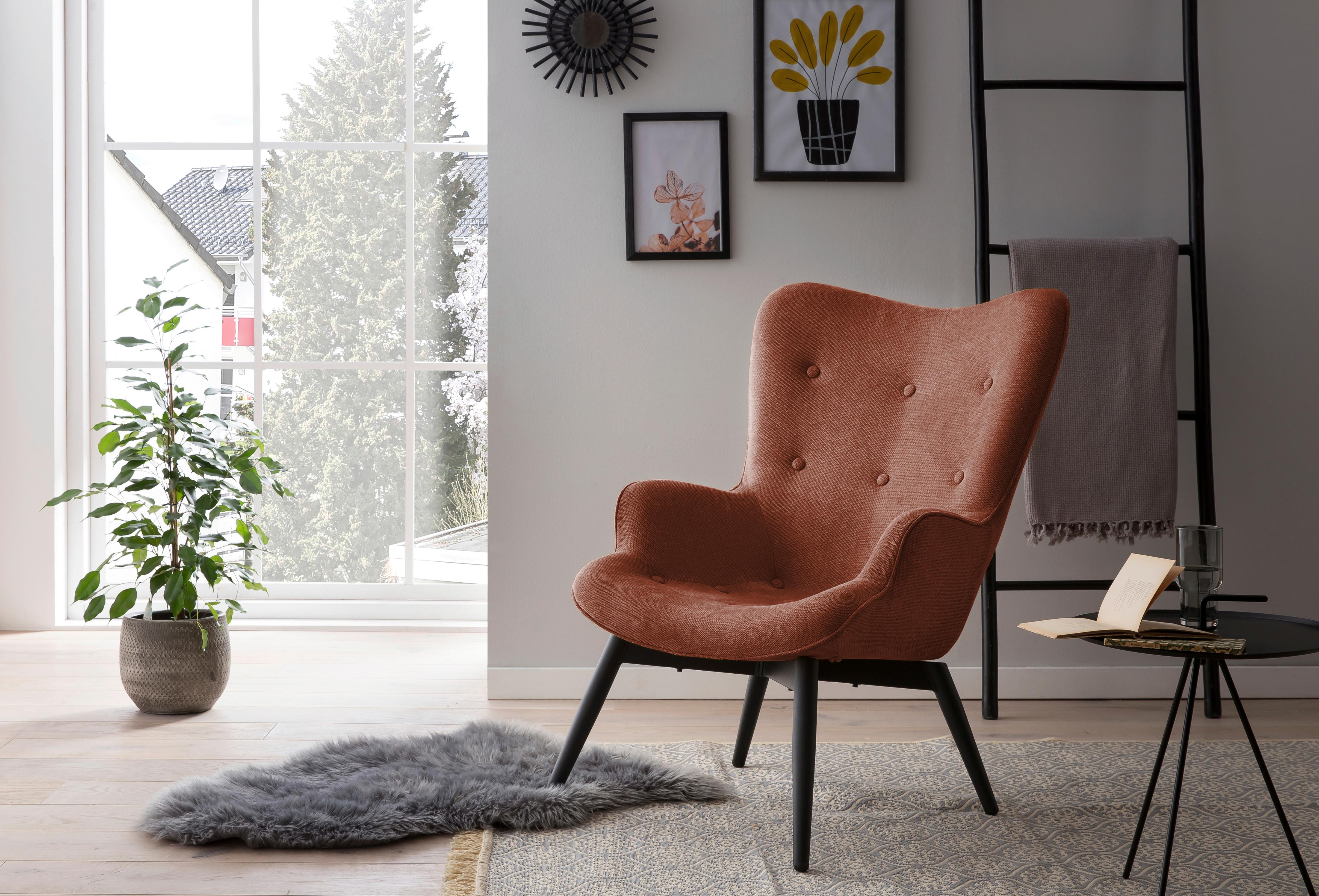 Sessel Kupferfarben B: 80 Cm - Schwarz/Kupferfarben, MODERN, Textil (80/92/99cm) - Livetastic