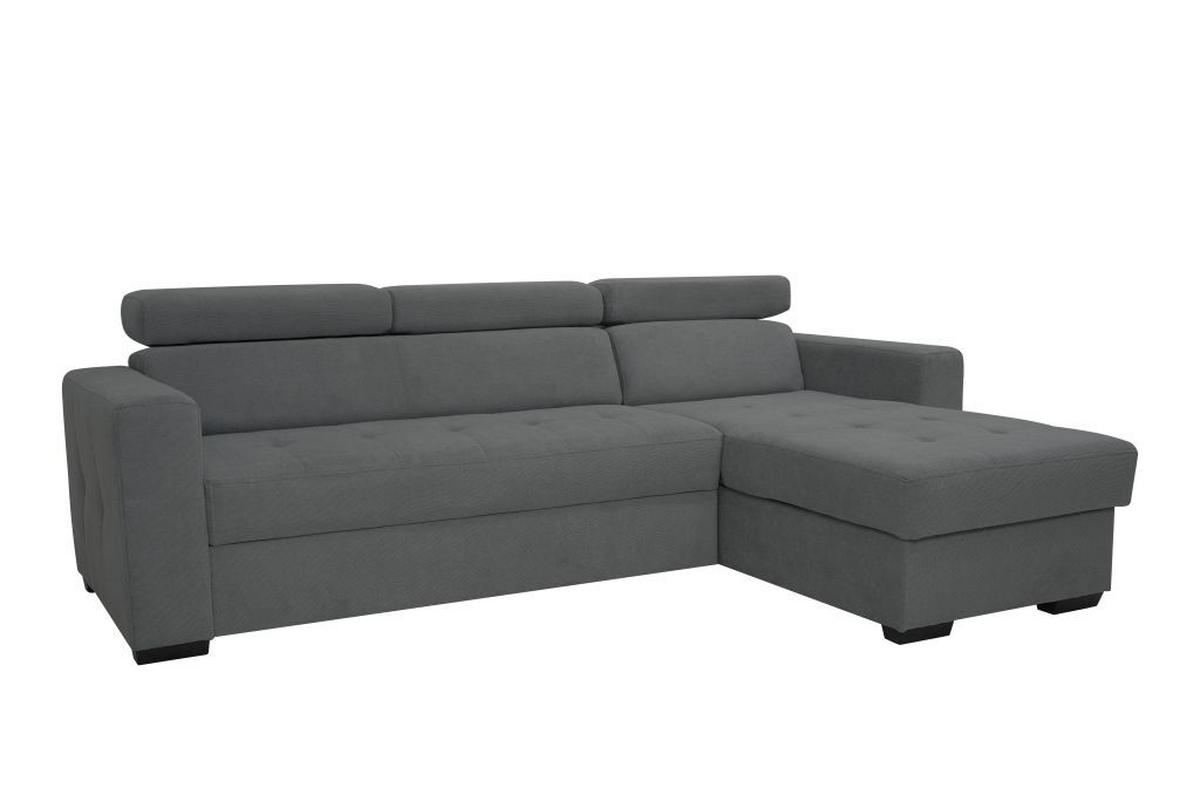 Rohová sedačka MARCO, obojstranná, tmavosivý velúr - čierna/tmavosivá, Konventionell, kov/drevo (238/78-94/170cm)