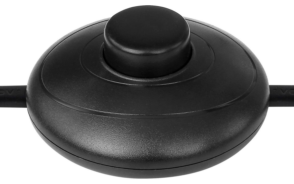 Stehlampe Schwarz Matt Inkl. Fußschalter - Schwarz, Basics, Metall (30,5/25/161cm) - Globo