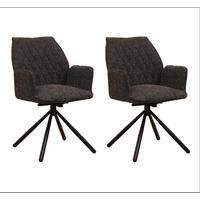 Armlehnstuhl-Set Donny Schwarz B: 57,5 cm - Schwarz, MODERN, Textil/Metall (57,5/92/52cm) - MID.YOU