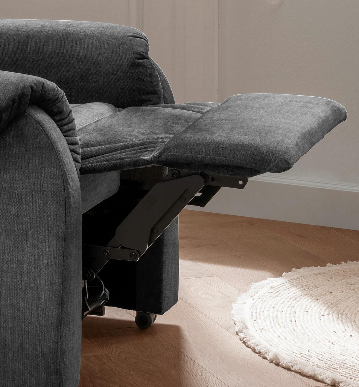 Fernsehsessel Nino Dunkelgrau B: 76 Cm - Dunkelgrau/Schwarz, Design, Textil (76/106/94cm) - Livetastic