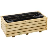 Blumenkasten Schwarz Kieferfarben B: 100 cm - Schwarz/Kieferfarben, Basics, Holz/Textil (100/40/40cm) - Siena Garden