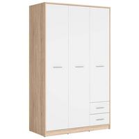 Drehtürenschrank Nepo Plus - Weiß/Sonoma Eiche, MODERN, Holzwerkstoff (118,5/197/54,5cm) - MID.YOU