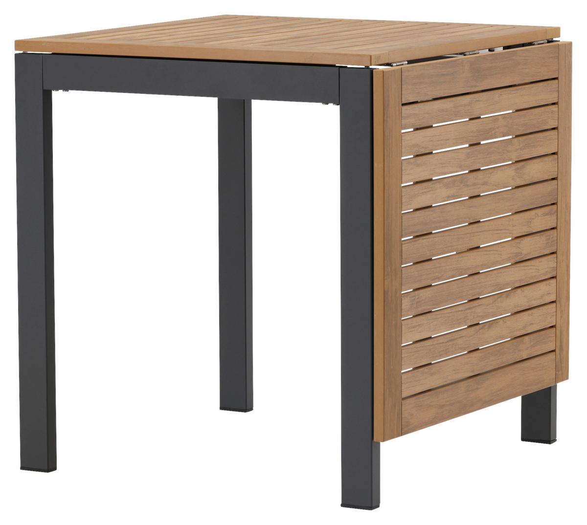 Balkontisch Diego - Schwarz/Braun, KONVENTIONELL, Holz/Metall (70/70/75cm) - Gardenson