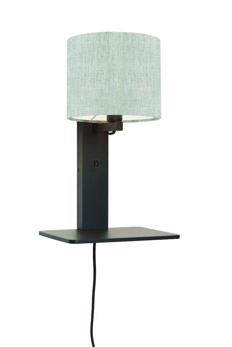 Wandleuchte Andes/w1/b/1815/ll - Schwarz, Trend, Holz/Textil (19/24/36cm) - Good & Mojo