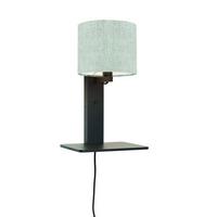Wandleuchte Andes/w1/b/1815/ll - Schwarz, Trend, Holz/Textil (19/24/36cm) - Good & Mojo